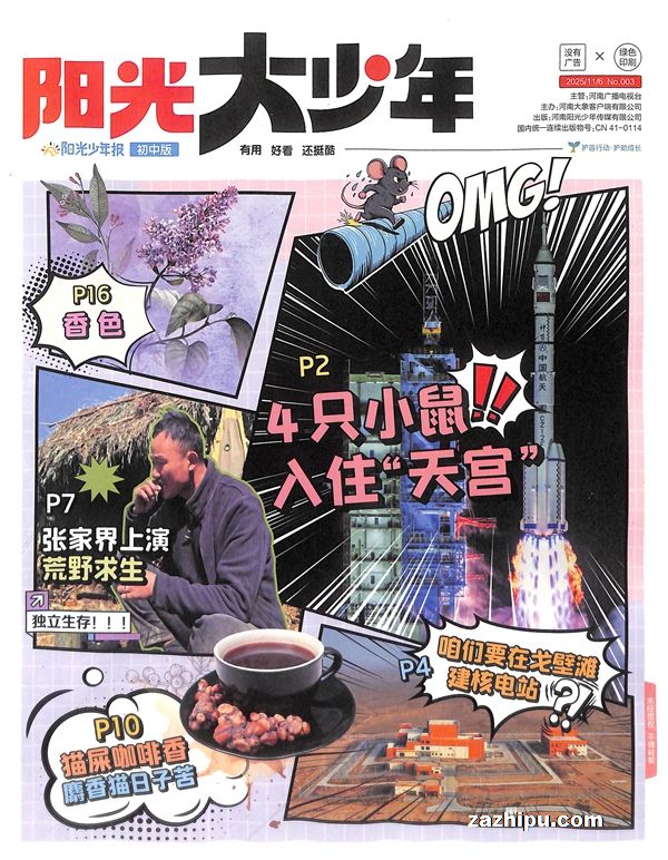 2025年9月起订阳光少年报初中版阳光大少年(1年共42期)月投